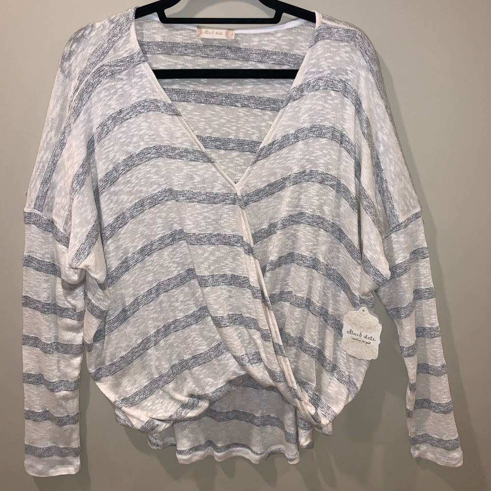 NWT Altar’d State Ivory & Silver Top